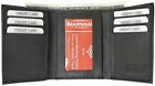 Real Leather Slim Wallets For Men Trifold Mens Wallet W  Id Window Rfid Blocking