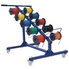 Wire Spool Rack 5 Rods With Wheels 300lbs Capacity For Bulk Cable Pulling