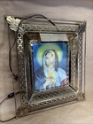 Vintage Mid Century Lighted Jesus   Mary Lenticular Hologram Shadow Box