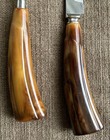 Bakelite Handle Carving Knife   Fork Pair Stainless Steel Vintage Flatware