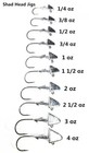 5 Pcs Shad Jig Heads Fishing Jig Body Lure Raw Fishing Lure Bait 