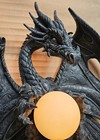 Large Resin 26  Detailed Dragon Statue Wall Light Figurine Dragon Statue Rare