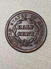 -1846 Braided Hair Half Cent - Us 1 2c Copper Penny Coin - Complete Appearance--