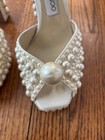 Jimmy Choo Sacaria 120mm Pearl Stud Heels - Size 38