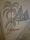 Vintage St Lucia Caribbean Artist Painted Map Copyright 1978 By Xandra Fisher