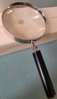 Vintage B lo Co Bausch   Lomb 4  Lens Magnifying Glass Beaded Neck Wood Handle