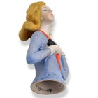 Vtg 1920s Flapper Art Deco Lady Half Doll Mohair Pin Cushion Figurine Germany