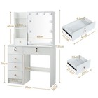10 Led Lighted Sliding Mirror Vanity Makeup Table Dressing Desk Set W  Stool Usa