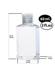 Travel Size Empty Bottles 2 Oz  60ml  Refillable - Leak Proof Cap - Pack Of 100