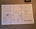 Hong Kong  Map 24  X 16  Printed On Fabric Chaiwan Workshop