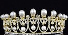 Pearls Drop Austrian Crystal Rhinestone Tiara Crown Bridal Prom Wedding T63g
