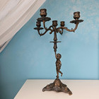 Cherub Candelabra Bronze For 5 Candles  Putti Angel Candle Holder  Fireplace Ca
