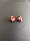 Set Of 7 Polyhedral Acrylic Dice For Rpgs- Black   Red With Gold Numbers