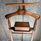 Rare Mcm Solid Mahogany Hardwood Men s Valet Stand With Storage Box Vtg