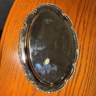 Vintage Irvinware Silver-plated Oval Tray  Scalloped Edge  Etched Design