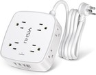 6ft Surge Protector Power Cord Strip 8 Wide Outlet 4 Usb Ports Charging Station 