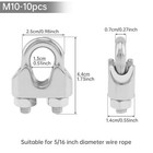 10 Pcs M10 3 8 Inch Wire Rope Clamps 304 Stainless Steel Heavy Duty Clips