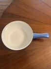 Vtg Longchamp France Ceramic Holiday Sauce Saute Pan Blue Fish Poisson Rare