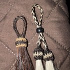 2 3  Horse Hair Tassels With Loop - Natural Colors And White 