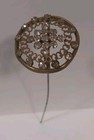 Antique Fancy Rhinestone Circle Hatpin Victorian Brass Filigree Links Pierced Gf
