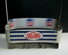 Unique 1950 s Metal Pepsi-cola Bottle Carrier--rare Bottle Cap Image Inside