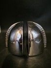 Vintage Art Deco Chrome Over Ceramic Bookends