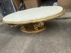 Italian Provincial Marble Gold   Wood Ornamented Tables Coffee side
