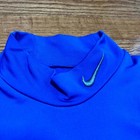 Nike Pro Combat Shirt Mens Blue Large Compression Fitted Swoosh Mock Dri-fit Gym