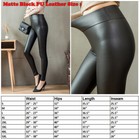 Faux Pu Leather Skinny Pants High Waist Push Up Butt Lift Stretch Matte Leggings