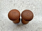 Vintage Mcm Wood Mushroom Salt And Pepper Shakers Set 4    Retro