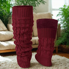 Women s Knitted Woolen Leg Warmers Twists Socks Solid Crochet Winter Boot Sock