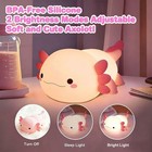 Led Night Light Axolotl Silicone Touch Control Rechargeable Kids Nursery Lamp 