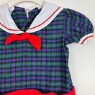 Vintage Polly Flinders Girls 4 4t Plaid Sailor Mini Dress Collar