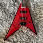 New 4 Strings Swallow Tail V Shaped Red Electric Bass Guitar Black Hardware edge