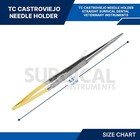 T c Castroviejo Micro Needle Holder 5 5  Straight W  Tungsten Carbide German Gr