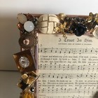 Handcrafted Vintage Inspired Jewelry Embellished Brown Gold Picture 4x6 Frame