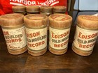 Vtg Lot 8 Edison Cylinder Gold Moulded Records With Cases   Lids Untested