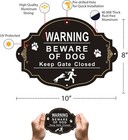 Beware Of Dog Sign  2 Pack Signs For Fence  10 X 7 Inche  Black 