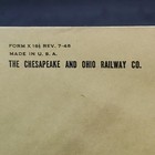 2-vintage The Chesapeake And Ohio Railway Co R r b Envelopes  Unused 3 5     6 