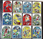 Marc Chagall Jerusalem Israel Windows 12 Tribes Glossy Finish Postcards 1963