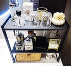 2 Tier Expandable Shelf 7 9 d Adjustable Countertop Riser Metal Black