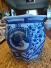 Vintage Chinese Porcelain Blue   White Planter   Flower Pot - Hand Painted Lotus