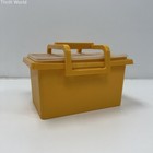 Vintage Tupperware Picnic Set Gold Harvest Sun Yellow Carry Basket