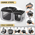 Pet Playpen Crate Carrier Dog Cat Separate Enclosures Portable W carrybag