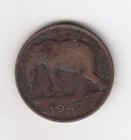 Belgian Congo  5 Francs  1947  Brass African Elephant Left  Km  29  Xf