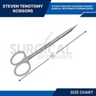 2 Stevens Tenotomy Scissors - 1 Straight 1 Curved - Surgical Dental German Grade