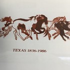 Texas 150th Birthday Glass Tray Dish Savings Of America Herd Of Horses Western