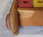 Playskool Colorol Wood Wagon Pull Toy Wood Blocks 1950-1960 Vtg See Pics 