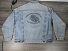 Vintage Denim Jacket Sz Medium Made In Usa Biker Stained Tyca Button Up