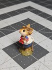Wee Forest Folk Stars   Stripes Mouse Figurine M-168 Flag 1990 Retired Wff Sa1